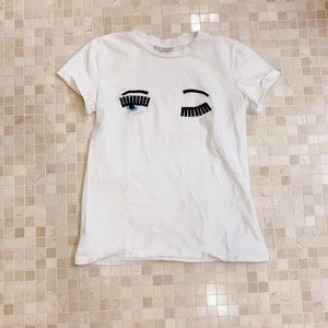 chiara ferragni sequins embroidered tshirt small